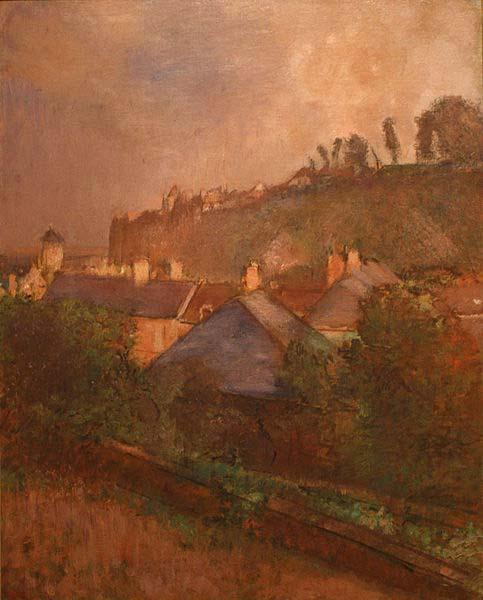 Edgar Degas Houses at the Foot of a Cliff oil painting image